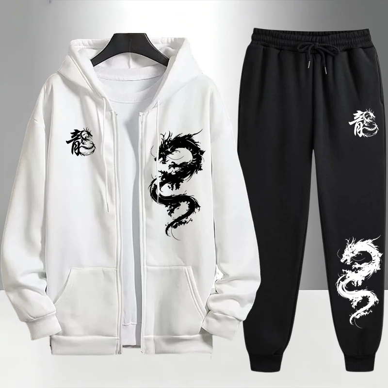Mens Fashion Urban - Setelan Olahraga Motif Naga Cina untuk