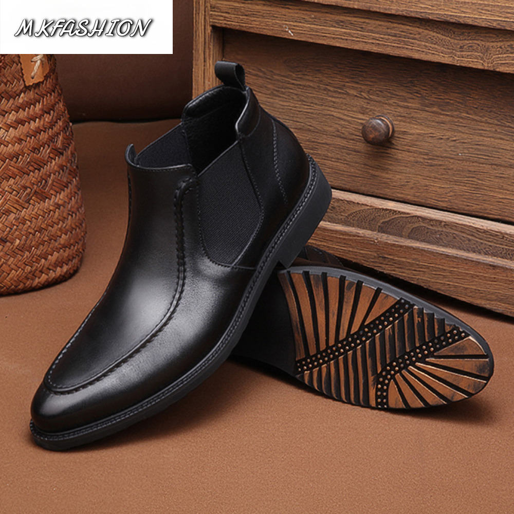 Men'S Fashion Line - Sepatu Boots Pria Kulit Lembut Sol