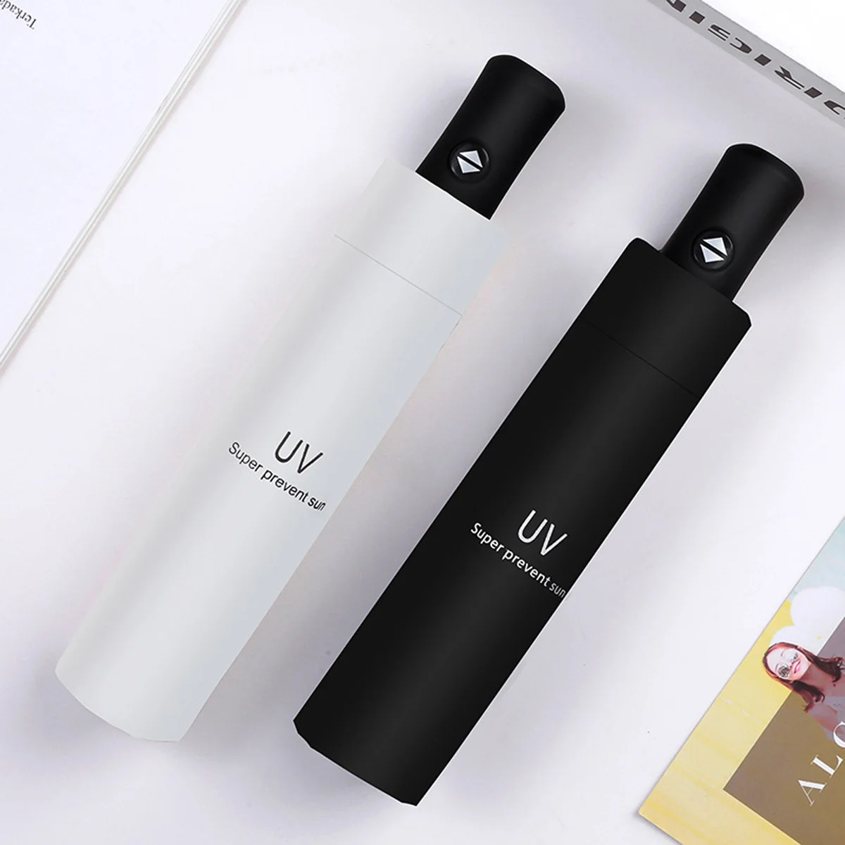 Men'S Fashion Umbrella - Payung matahari otomatis lipat Mini, payung