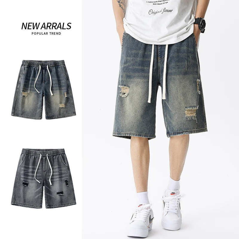 Men'S Fashion Loose Pants - Celana pendek Denim tipis musim panas