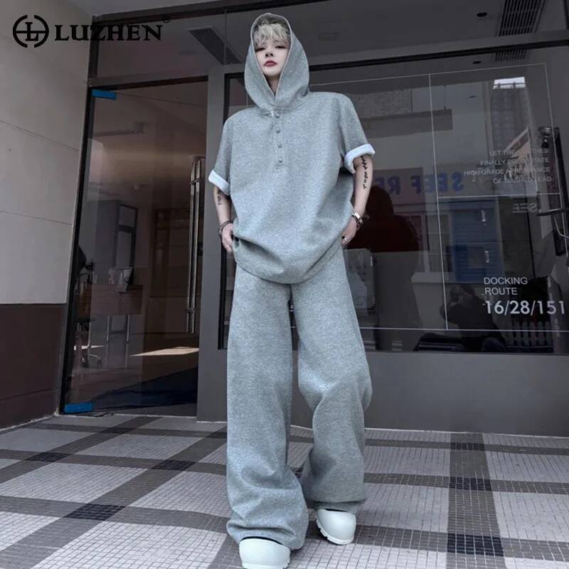 Men'S Fashion Loose Pants - LUZHEN Atasan Original Lengan Pendek 2026