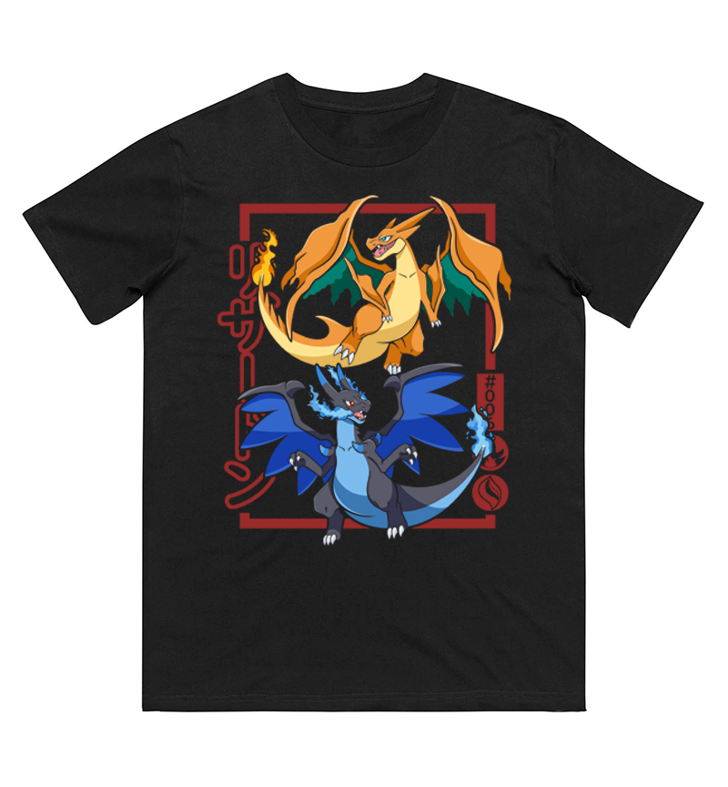 Men'S Fashion Evolution - Kaos Cetak Evolusi Pokémon Charizard Pria