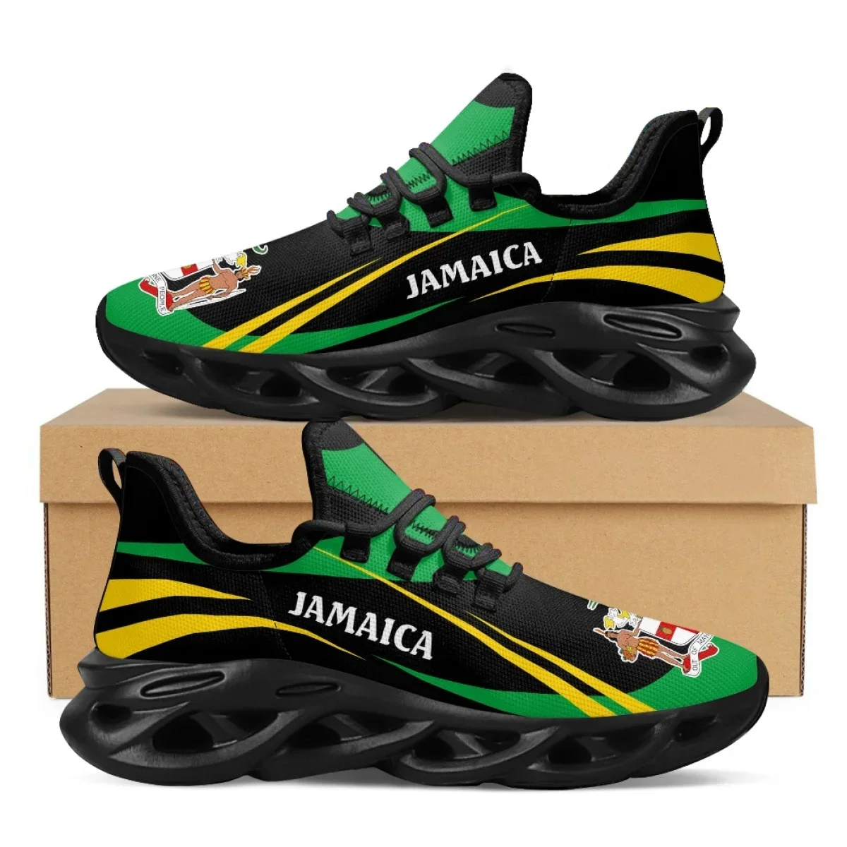 Men'S Fashion Running Shoes - Sepatu Motif Bendera Jamaika Sepatu Sneakers