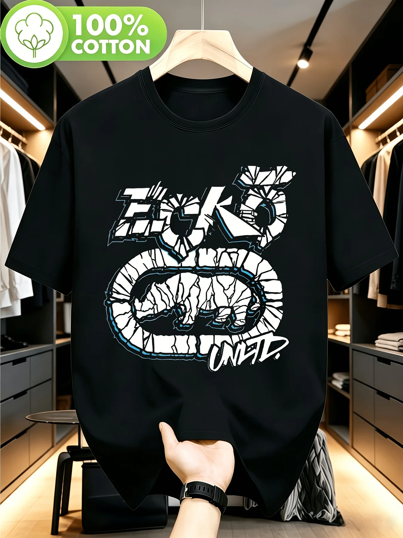 Men'S Fashion Korea - Kaos Pria 100% Katun Tekstur Retak