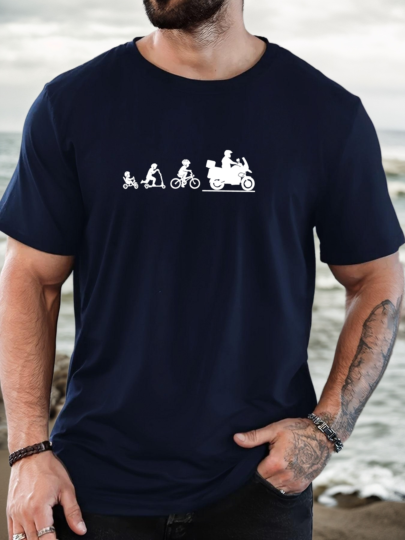 Men'S Fashion Evolution - Kaos Pria Hitam Basic Fashion, Siluet