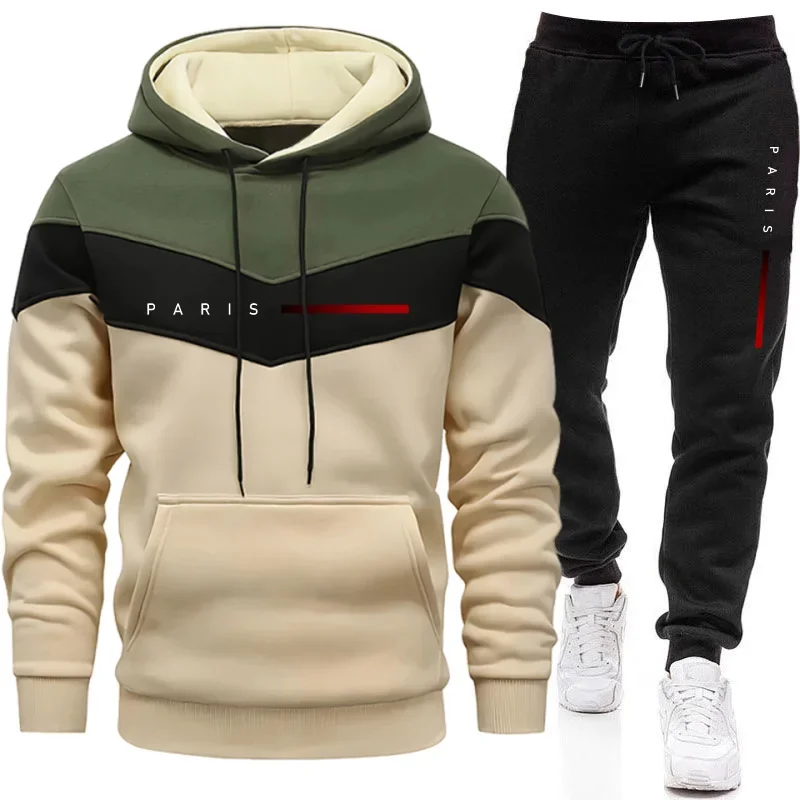Mens Fashion Urban - Setelan Hoodie Pria Paris Fashion untuk