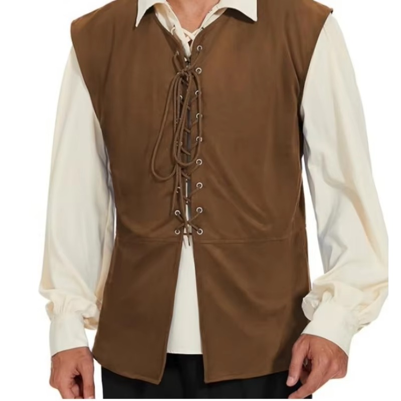 Mens Fashion Vest - Rompi Steampunk Gotik Bajak Laut Renaisans