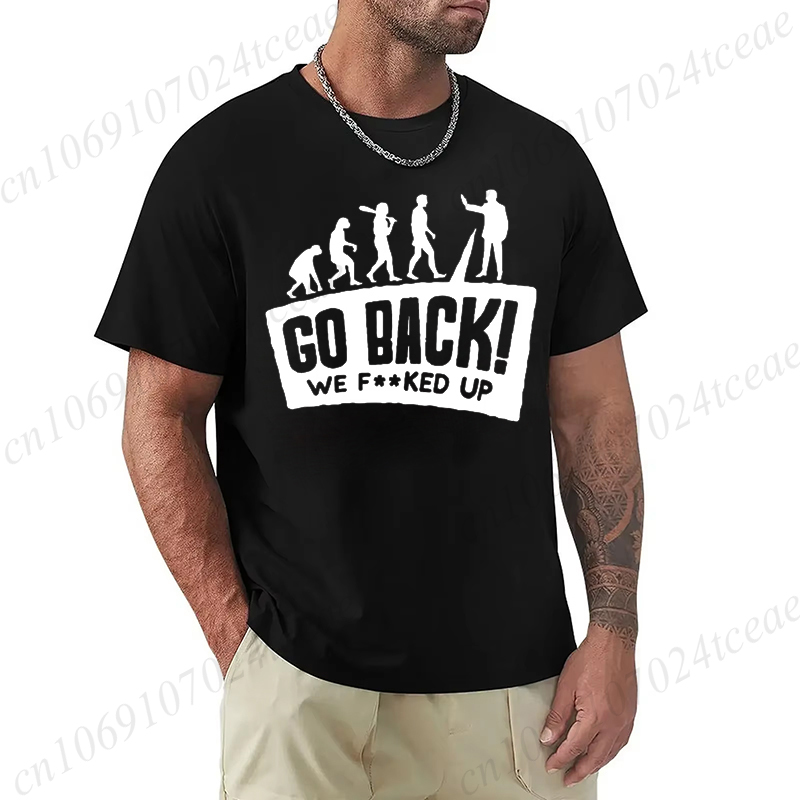 Men'S Fashion Evolution - Kaos Pria Bertema Evolusi Ukuran Asia
