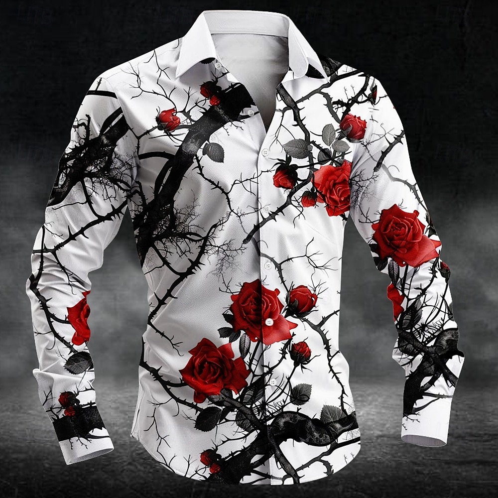 Mens Fashion Ideas - Kemeja Pria Lengan Panjang Motif Bunga