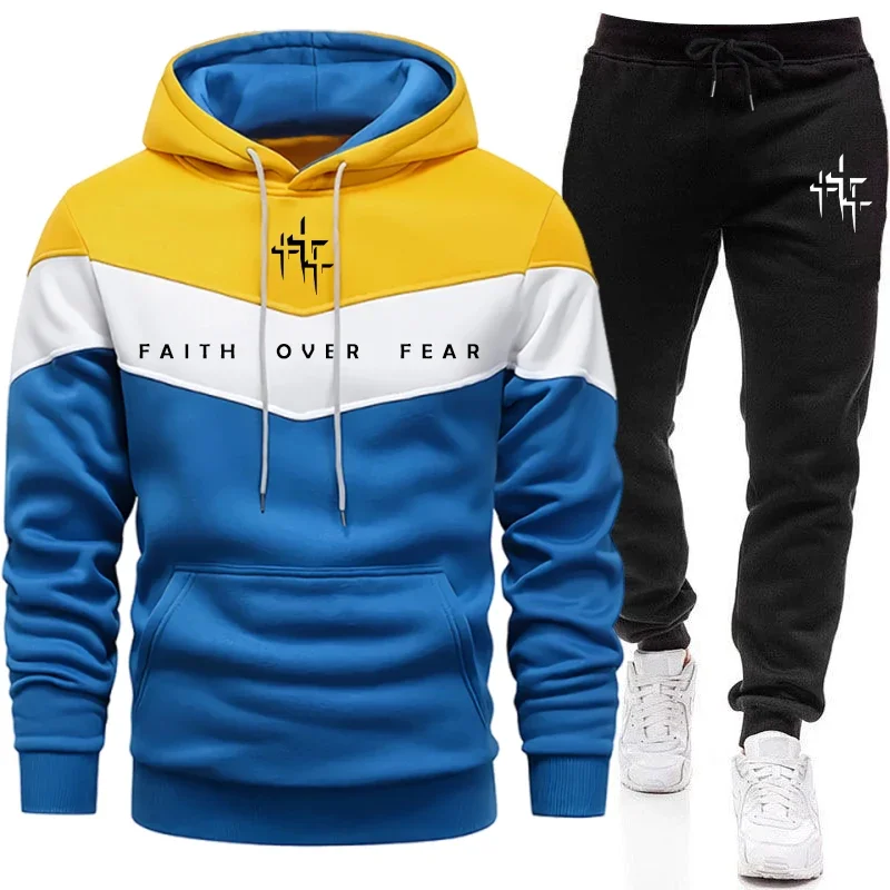 Faith Over Fear Setelan Olahra - Mens Fashion Urban ulasan dan harga