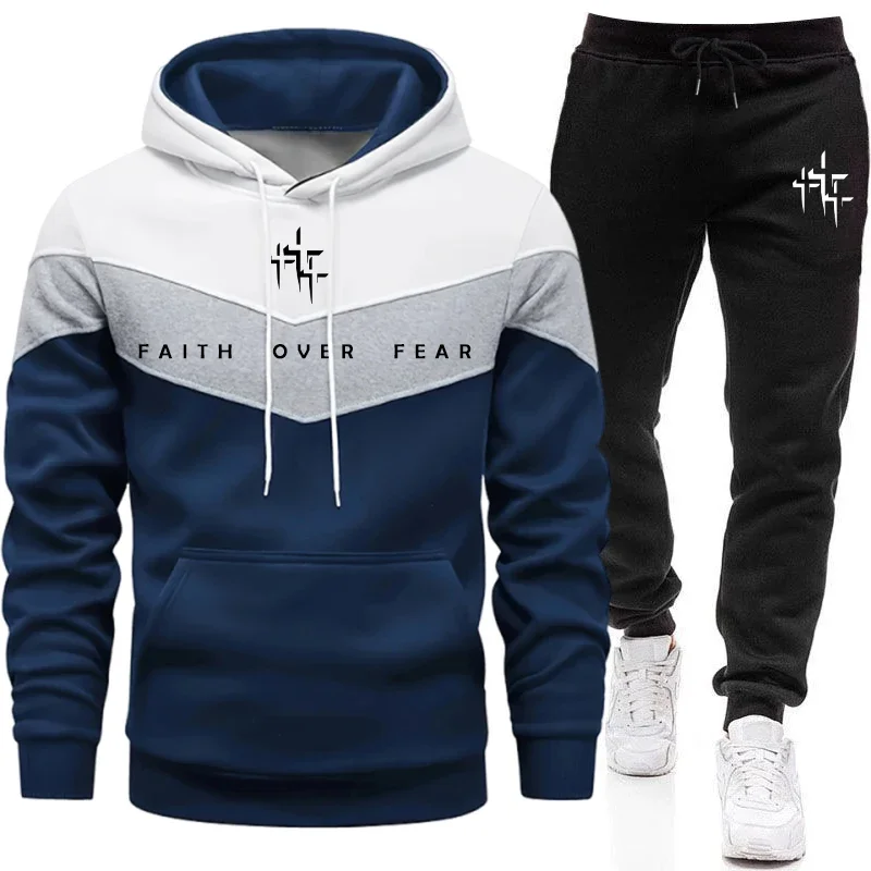 Faith Over Fear Setelan Olahra - Mens Fashion Urban ulasan dan harga