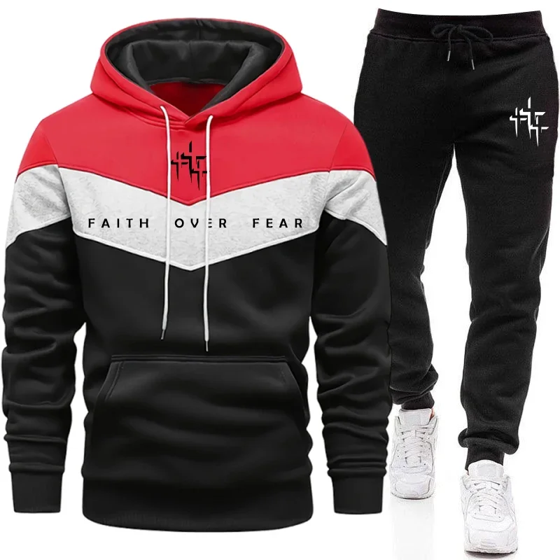 Faith Over Fear Setelan Olahra - Mens Fashion Urban ulasan dan harga