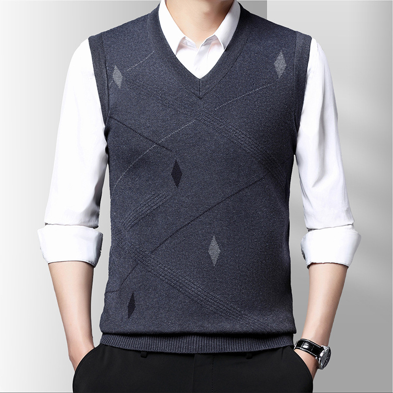 Sweter Tank tanpa lengan Jacqu - Men'S Fashion Korea ulasan dan harga