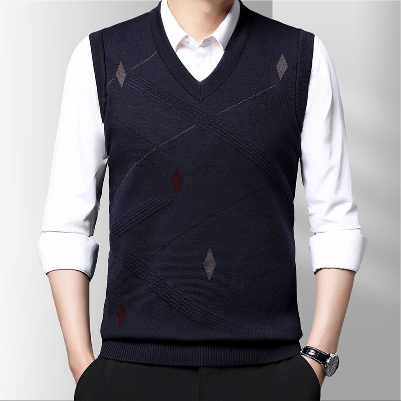 Sweter Tank tanpa lengan Jacqu - Men'S Fashion Korea ulasan dan harga