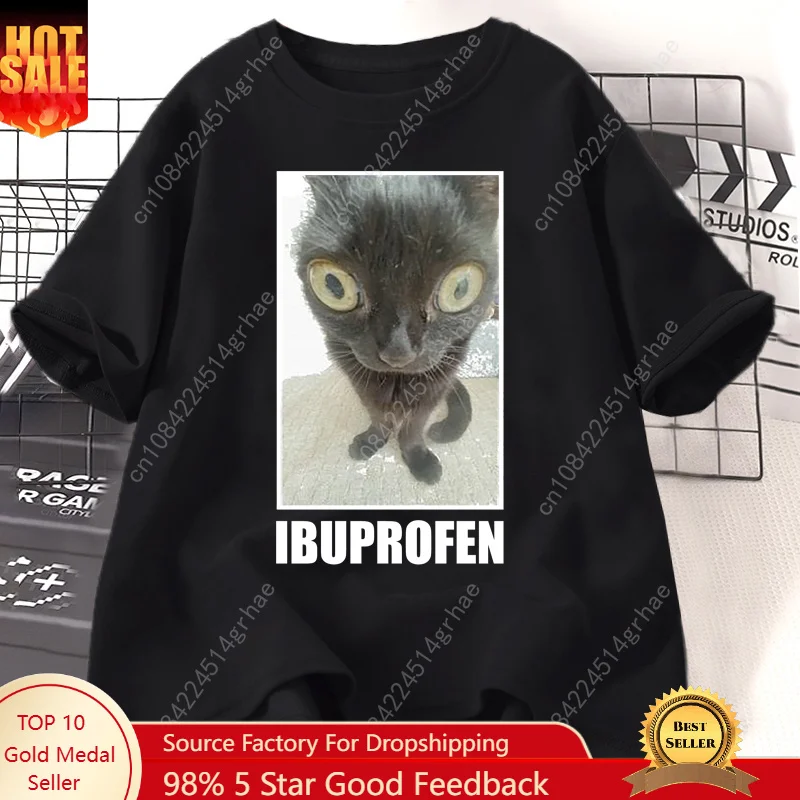 Kaus Grafis Ibuprofen Kucing L - Men'S Fashion V Neck T Shirts ulasan dan harga