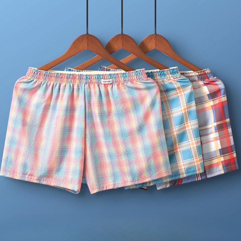 Celana Pendek Pria Motif Kotak - Men'S Fashion Loose Pants ulasan dan harga