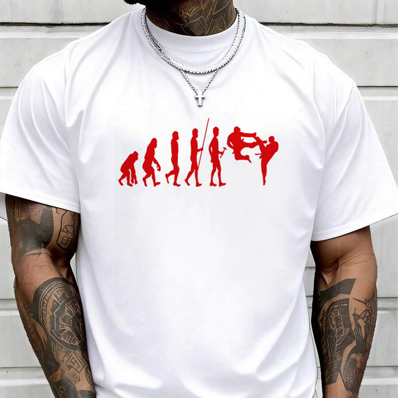 Kaos Cetak Grafis Pria Karate  - Men'S Fashion Evolution ulasan dan harga